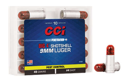 Ammunition CCI Ammunition Shotshell 9mm CCI 9MM #4 SHOTSHELL10/200 • Model: Shotshell